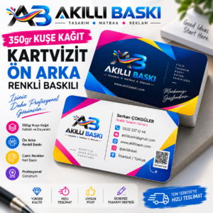 350 Gr Kuşe Kartvizit Oval Kesim | Akıllı Baskı