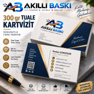 Tuale desenli kağıt kartvizit ile markanıza şık ve dokulu bir görünüm kazandırın. Kurumsal ve kişiye özel tuale kartvizit baskı seçeneklerini keşfedin.